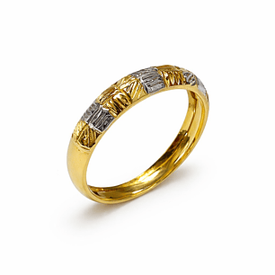 Anillo Oro Amarillo 18kt Tricolor
