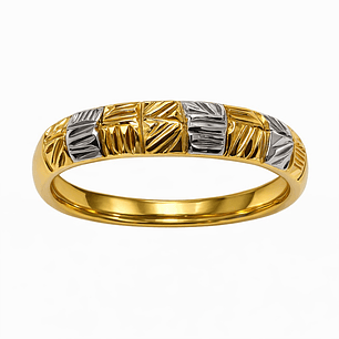 Anillo Oro Amarillo 18kt Tricolor