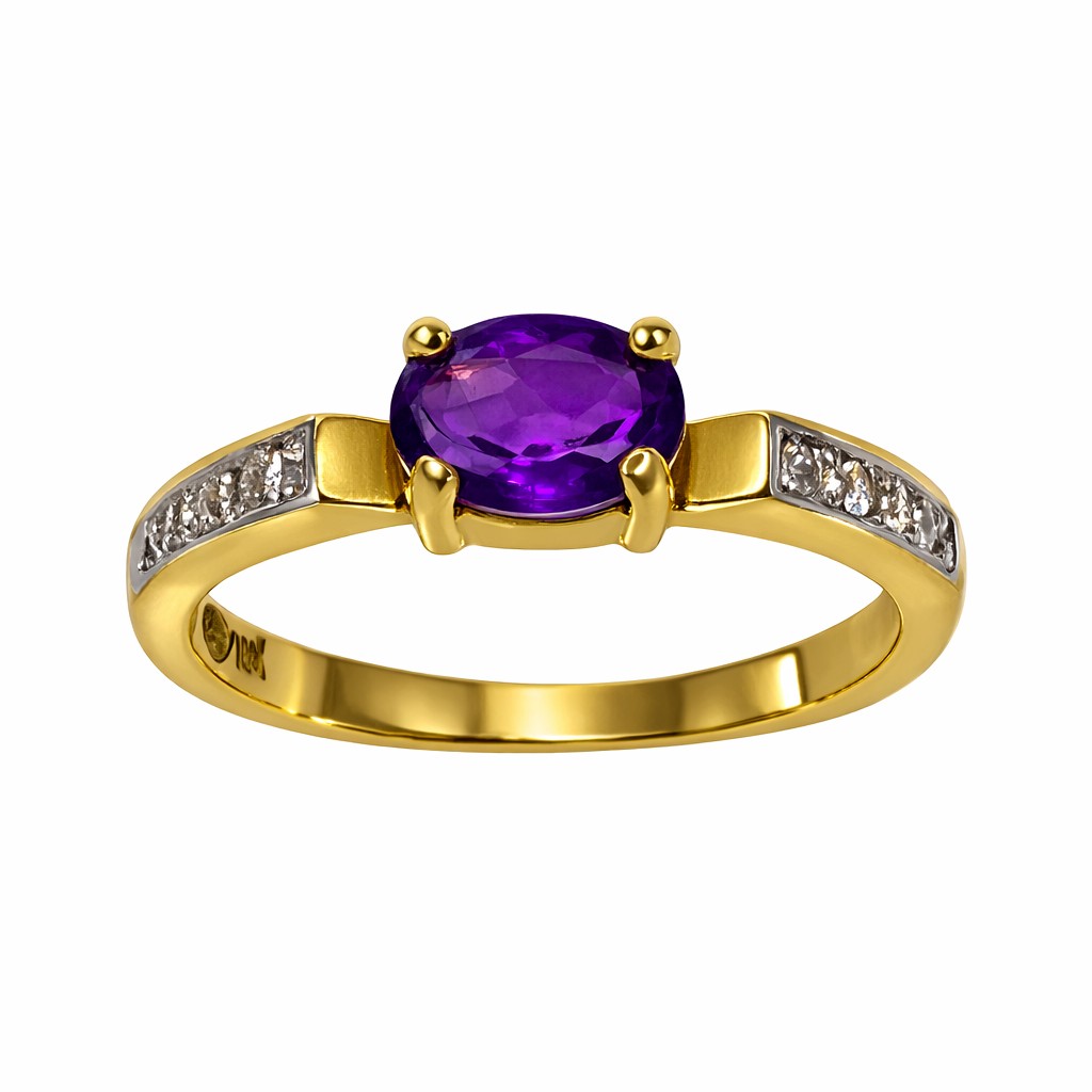 Anillo Oro Amarillo 18kt Luz Amatista 2