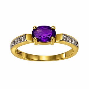 Anillo Oro Amarillo 18kt Luz Amatista