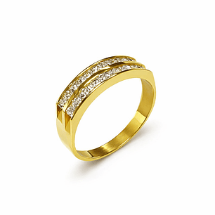 Anillo Oro Amarillo 18kt Doble Cintillo