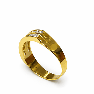 Anillo Oro Amarillo 18kt Doble Cintillo