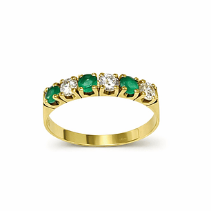 Anillo Oro Amarillo 18kt Destello de Esmeralda
