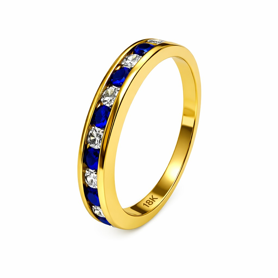 Anillo Oro Amarillo 18kt Armonía Azul 1