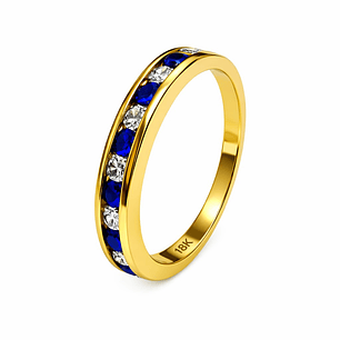 Anillo Oro Amarillo 18kt Armonía Azul