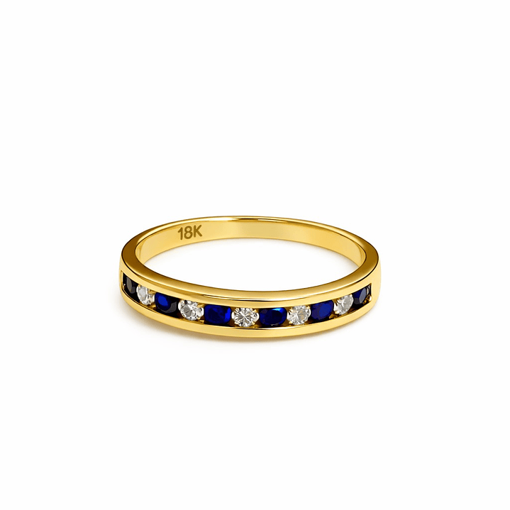 Anillo Oro Amarillo 18kt Armonía Azul 2