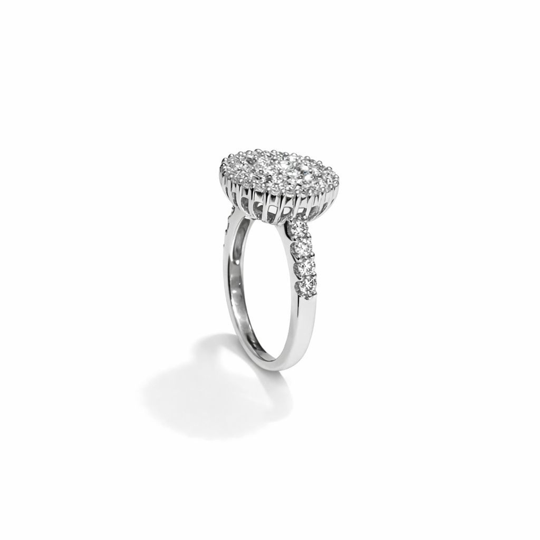 Anillo Oro Blanco 18kt Diamantes 1,74 Qts Halo 2