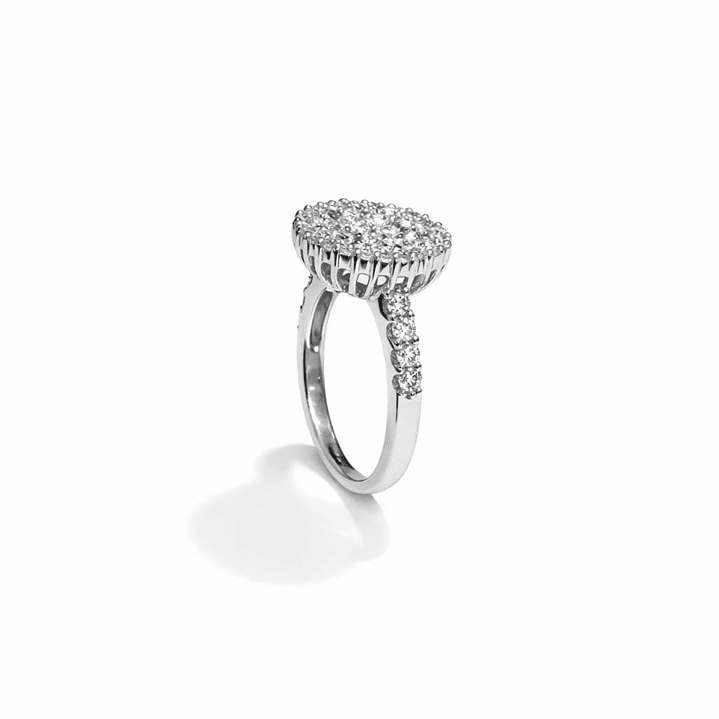 Anillo Oro Blanco 18kt Diamantes 1,74 Qts Halo 2