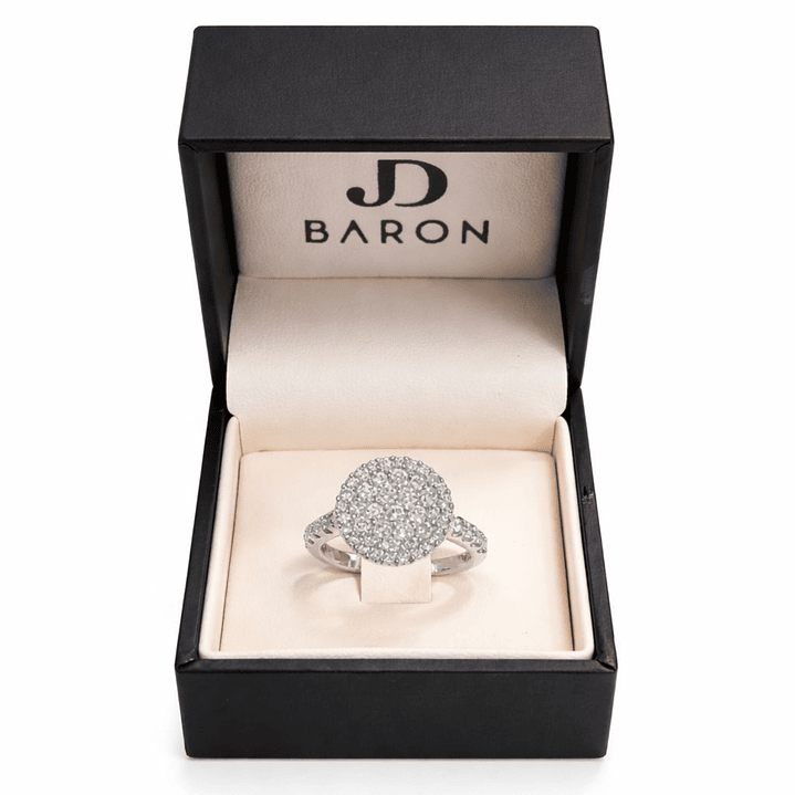 Anillo Oro Blanco 18kt Diamantes 1,74 Qts Halo 4