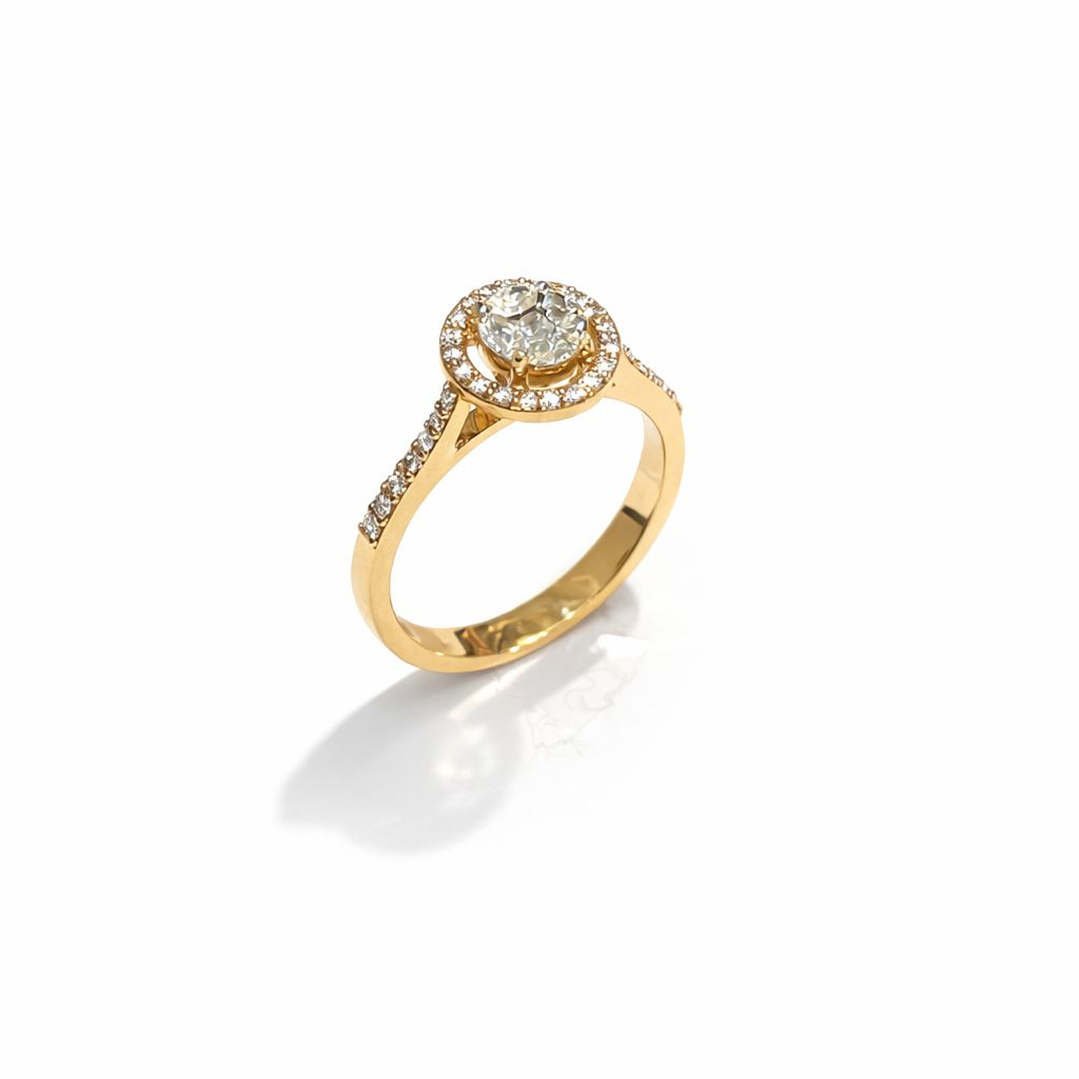 Anillo Oro Rosado 18kt Diamantes 57 Pts 1