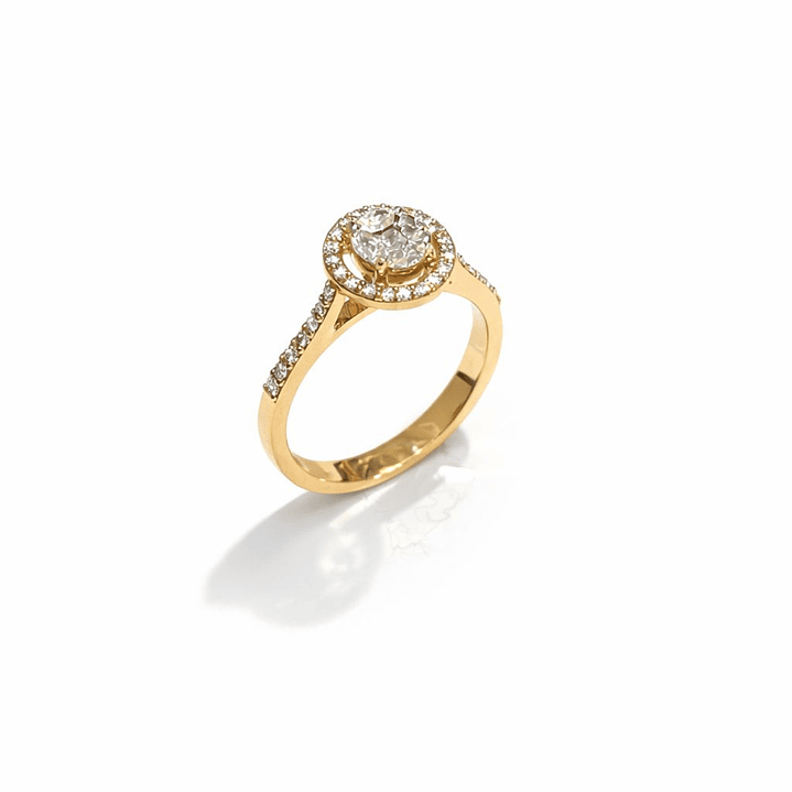 Anillo Oro Rosado 18kt Diamantes 57 Pts 1