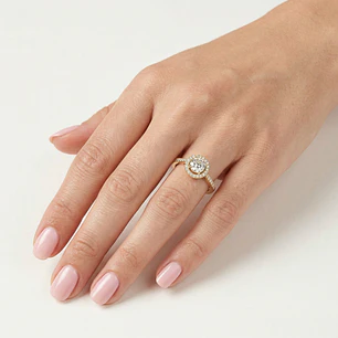 Anillo Oro Rosado 18kt Diamantes 57 Pts