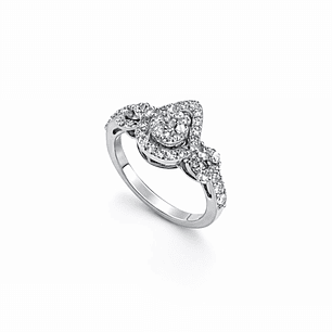 Anillo Oro Blanco 18kt Diamantes 71 Pts