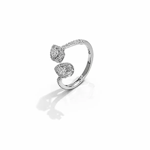 Anillo Oro Blanco 18kt Diamantes 46 Pts Dúo Brillante