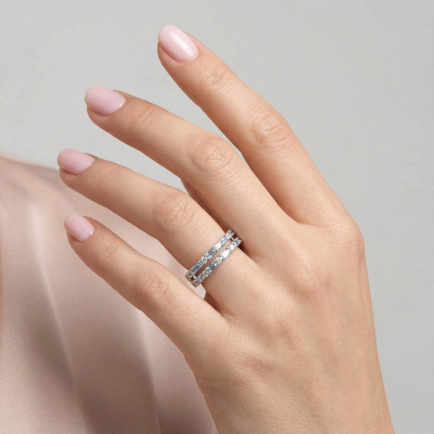 Anillo Oro Blanco 18kt Diamantes 49 Pts 4