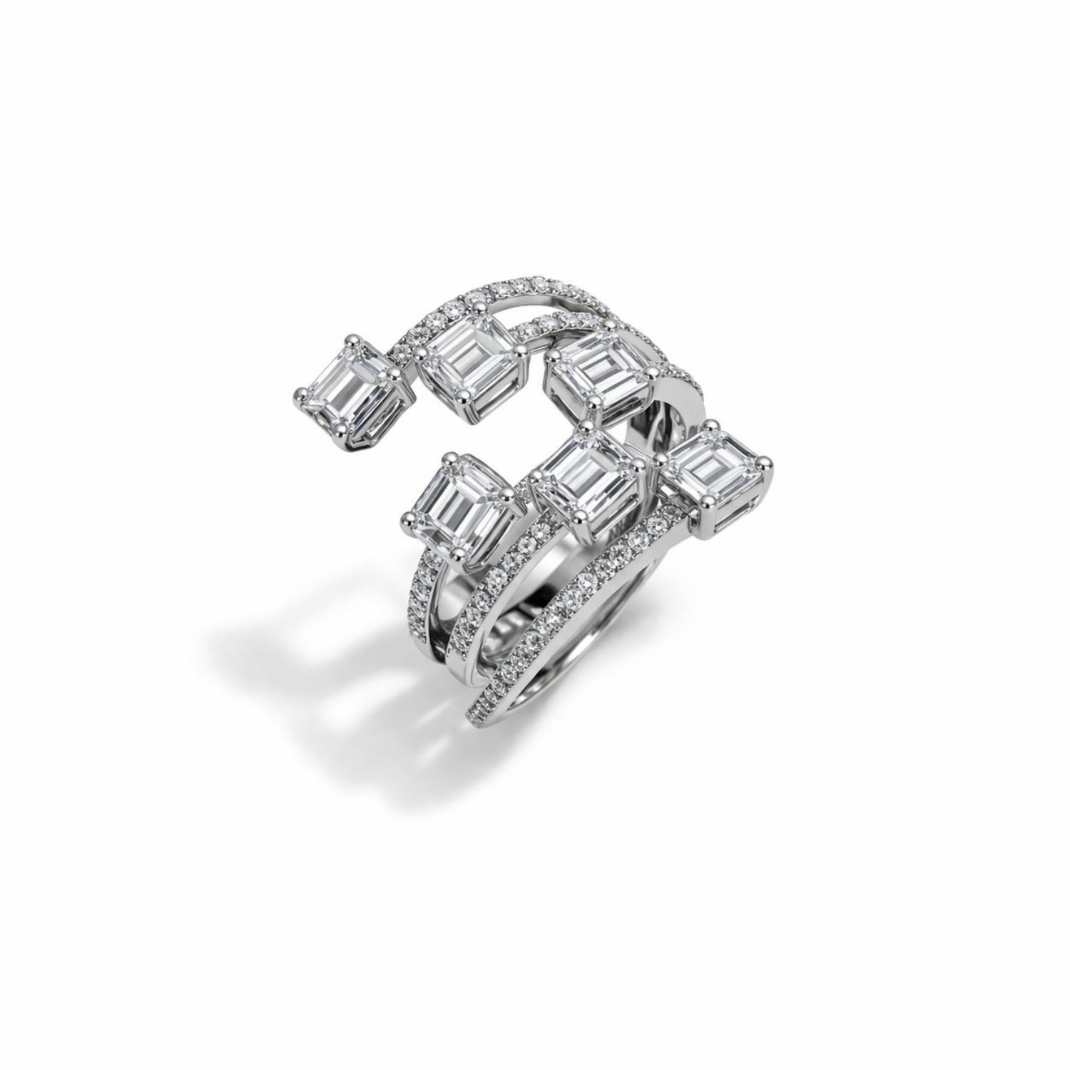 Anillo Oro Blanco 18kt Diamantes 1,39 Qts 2