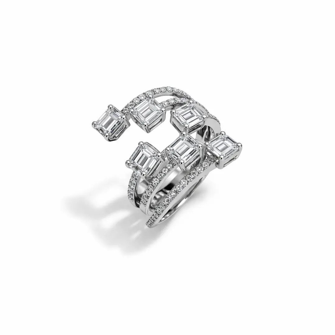 Anillo Oro Blanco 18kt Diamantes 1,39 Qts 2