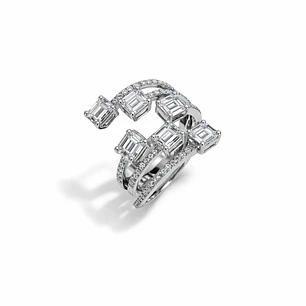 Anillo Oro Blanco 18kt Diamantes 1,39 Qts