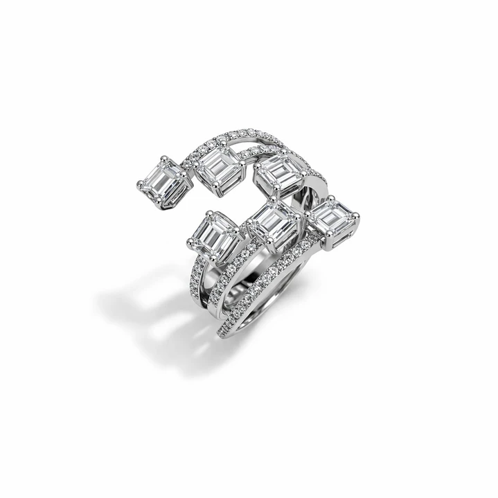 Anillo Oro Blanco 18kt Diamantes 1,39 Qts 2