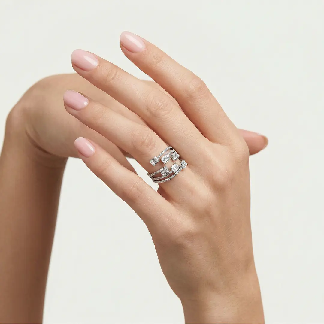 Anillo Oro Blanco 18kt Diamantes 1,39 Qts 4