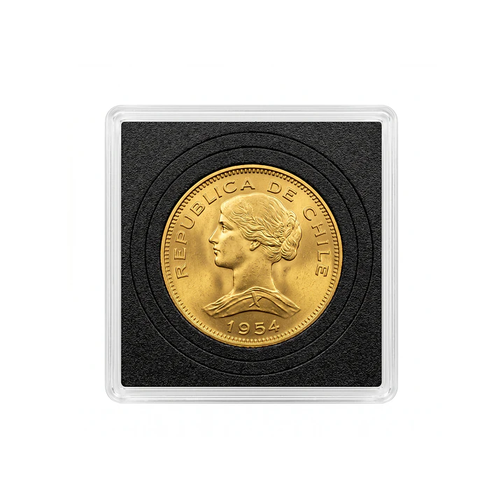 Moneda chilena de 100 pesos año 1954 3