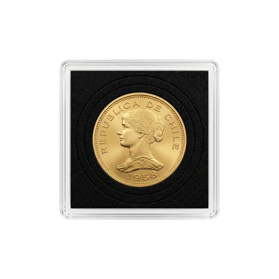 Moneda chilena de 100 pesos año 1958 3