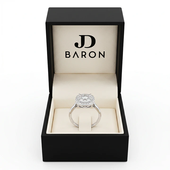 Anillo Platino 900 Diamantes 60 Pts Brillo Clásico 3