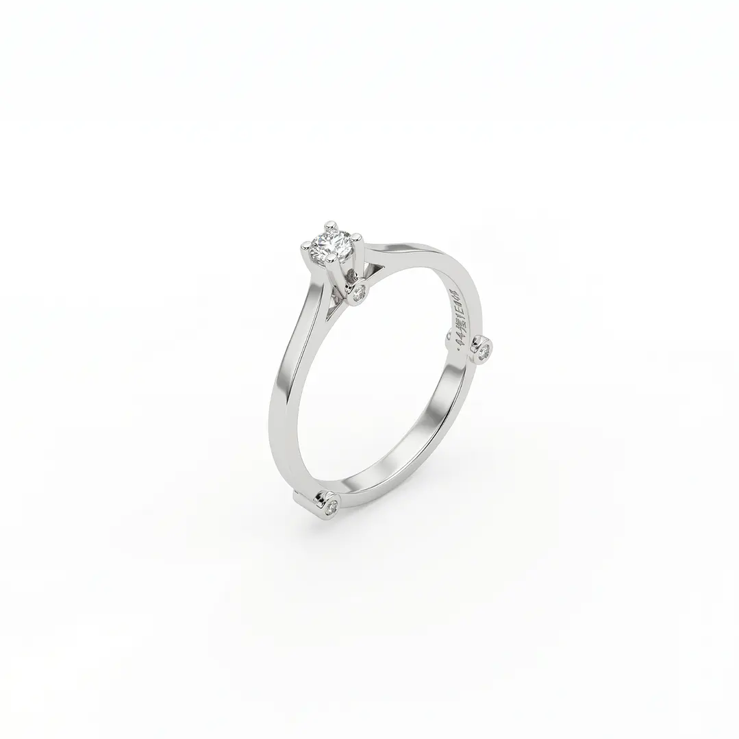Anillo Oro Blanco 18kt Diamantes 14 Pts 1