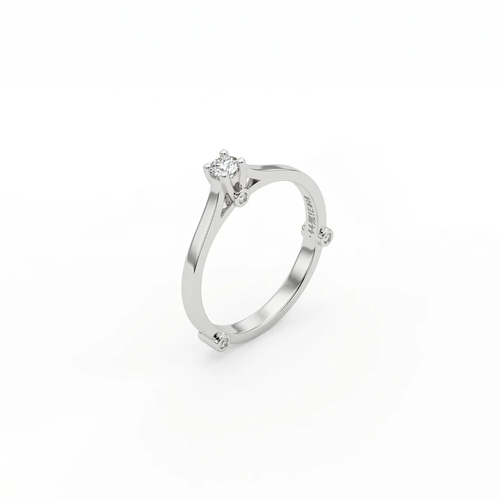 Anillo Oro Blanco 18kt Diamantes 14 Pts 1