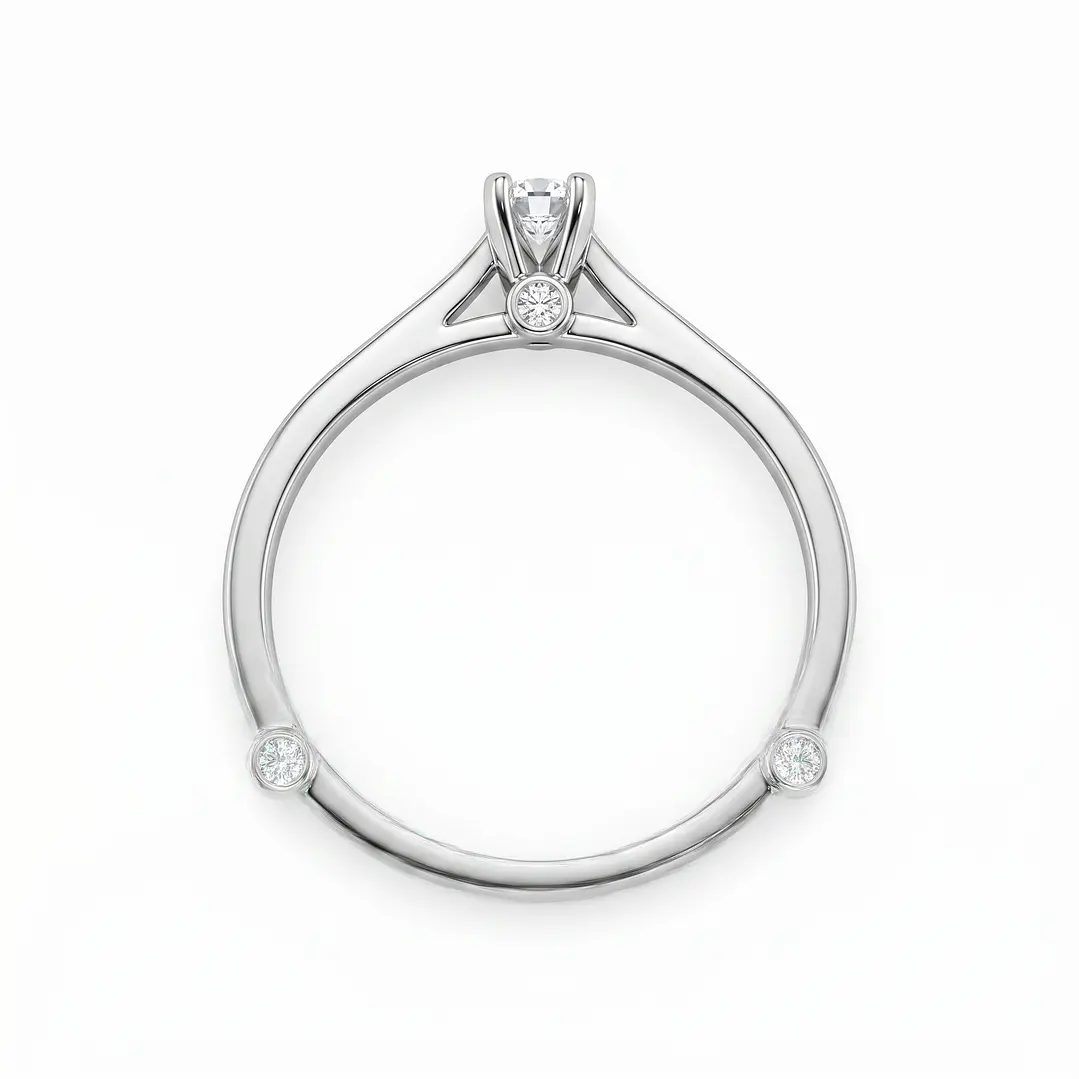 Anillo Oro Blanco 18kt Diamantes 14 Pts 3