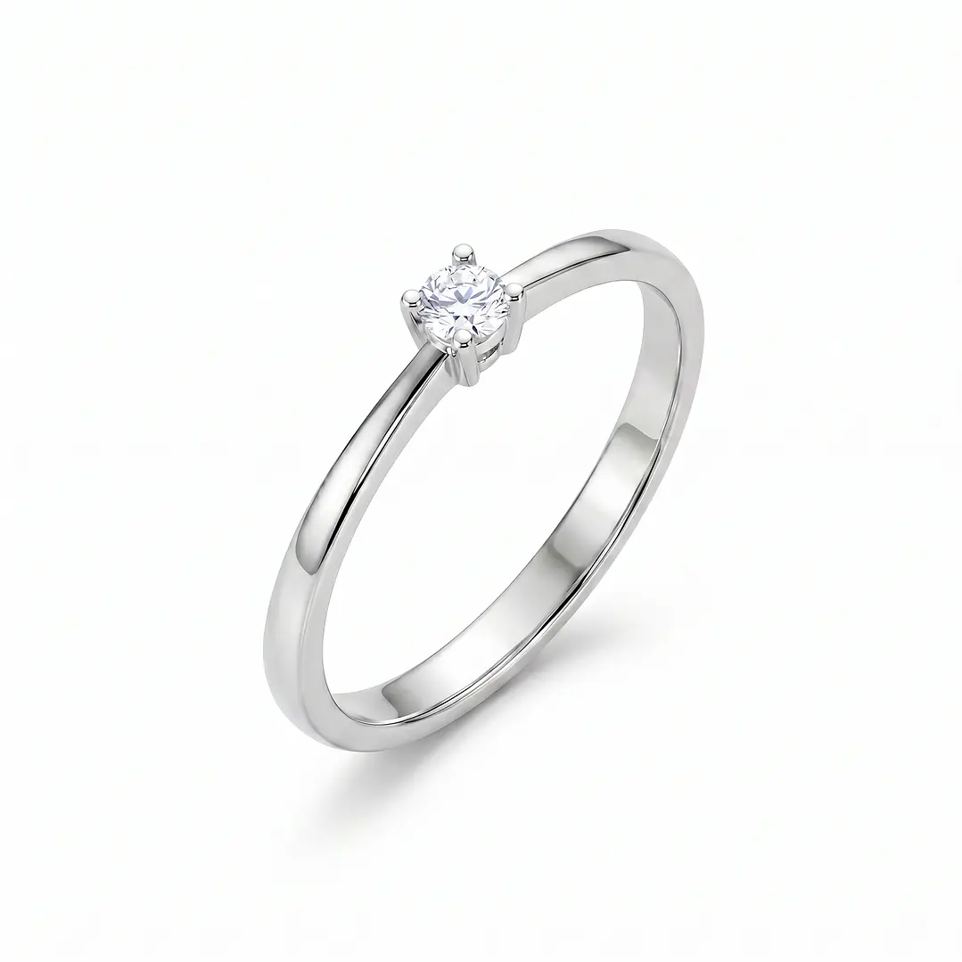 Anillo Oro Blanco 18kt Diamantes 5 Pts 1