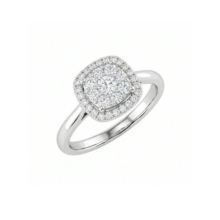 Anillo Platino 900 Diamantes 60 Pts Brillo Clásico 1