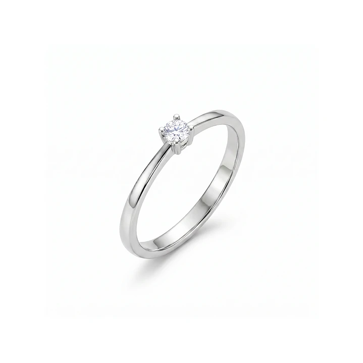 Anillo Oro Blanco 18kt Diamantes 5 Pts 1