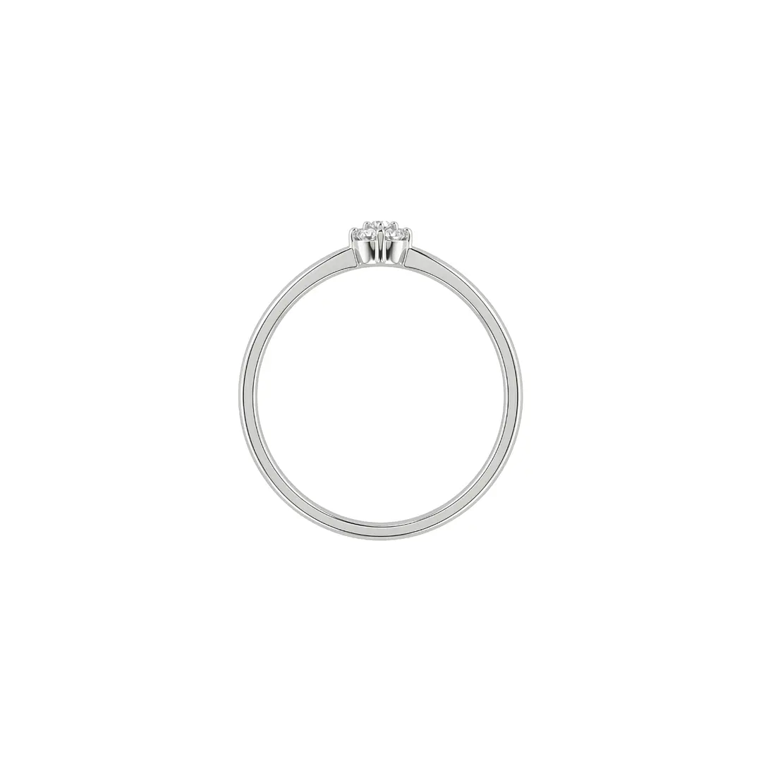 Anillo Oro Blanco 18kt Diamantes 9Pts Roseta 2