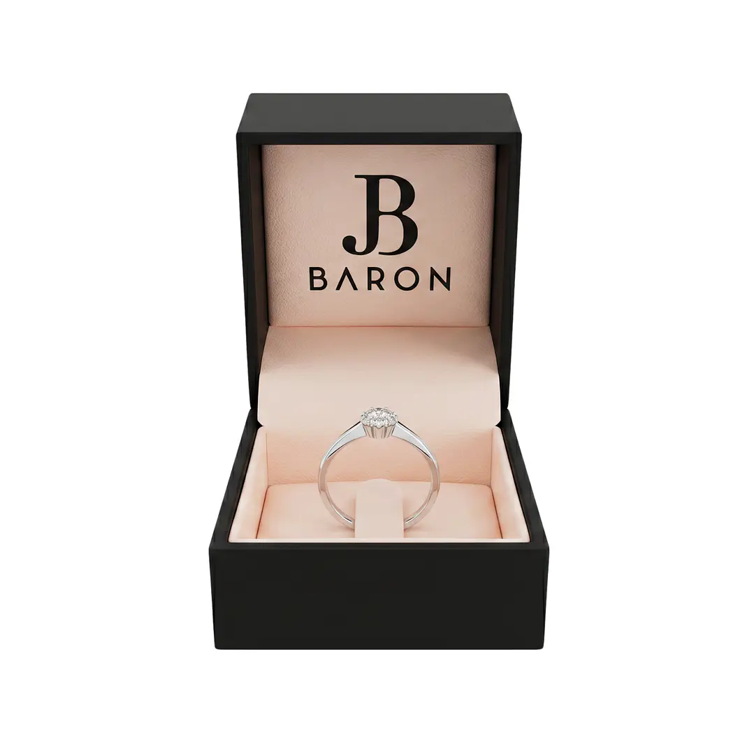 Anillo Oro Blanco 18kt Diamantes 9Pts Roseta 3