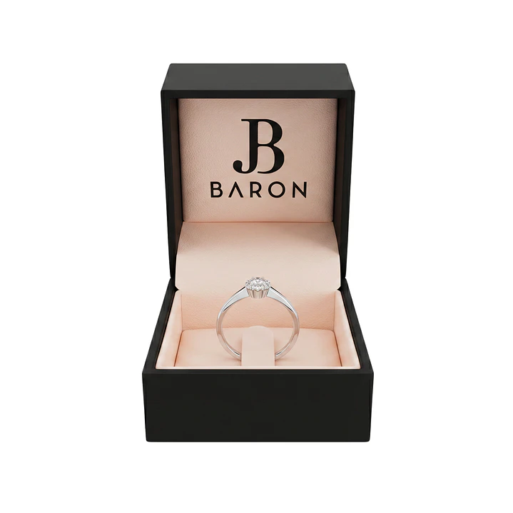 Anillo Oro Blanco 18kt Diamantes 9Pts Roseta 3