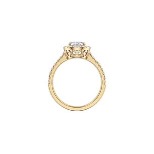 Anillo Oro Amarillo 18kt Diamantes 64 Pts Halo Central