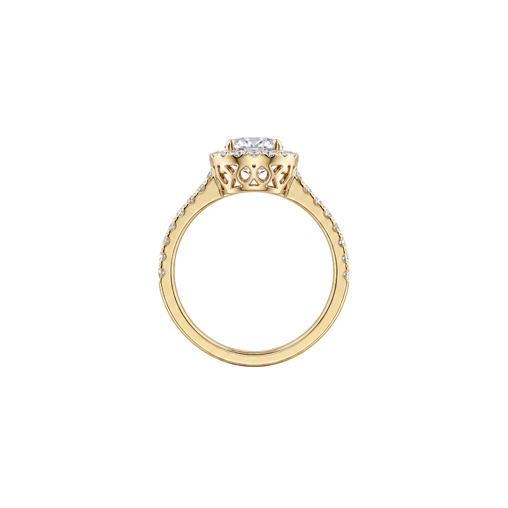Anillo Oro Amarillo 18kt Diamantes 64 Pts Halo Central 2