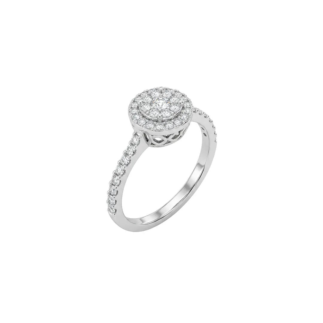 Anillo Oro Blanco 18kt Diamantes 64 Pts Halo Central 1