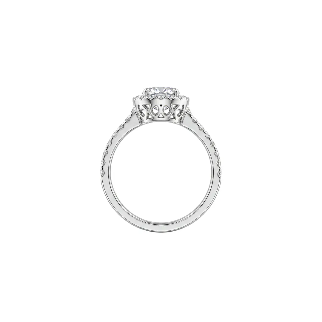 Anillo Oro Blanco 18kt Diamantes 64 Pts Halo Central 2