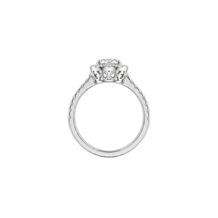 Anillo Oro Blanco 18kt Diamantes 64 Pts Halo Central 2