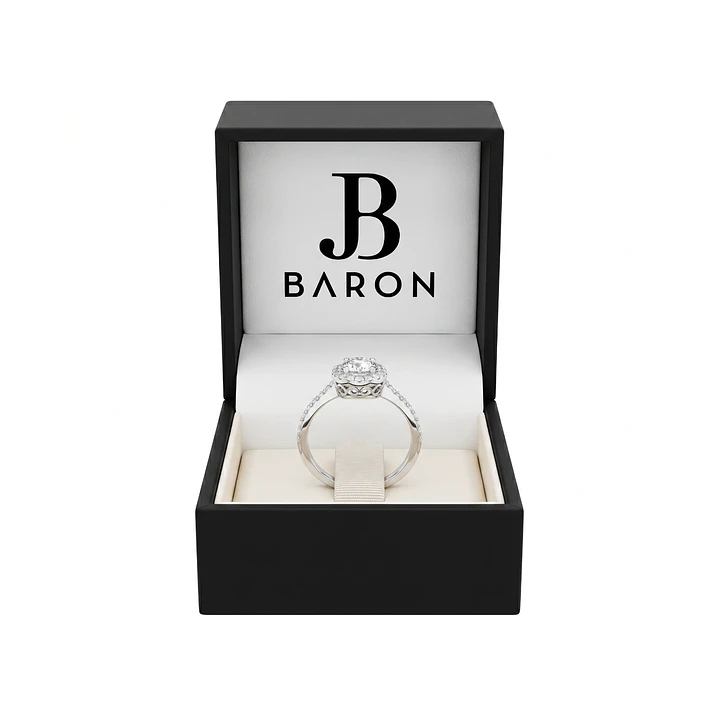 Anillo Oro Blanco 18kt Diamantes 64 Pts Halo Central 3