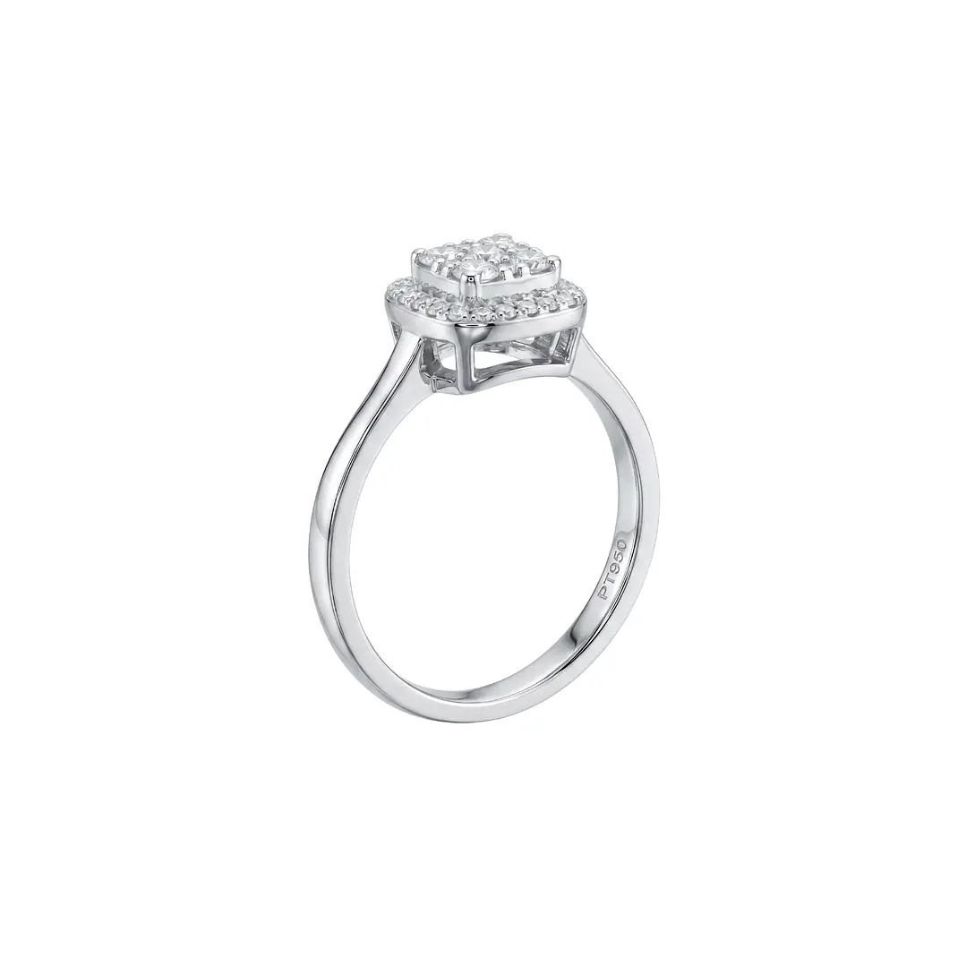 Anillo Oro Blanco 18kt Diamantes 54 Pts Resplandor Real 1