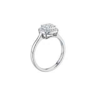 Anillo Oro Blanco 18kt Diamantes 54 Pts Resplandor Real