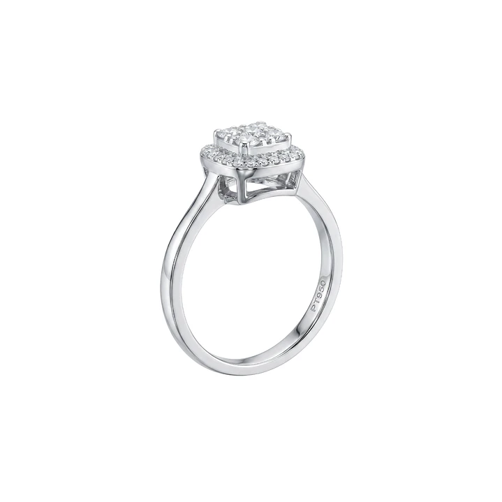 Anillo Oro Blanco 18kt Diamantes 54 Pts Resplandor Real 1