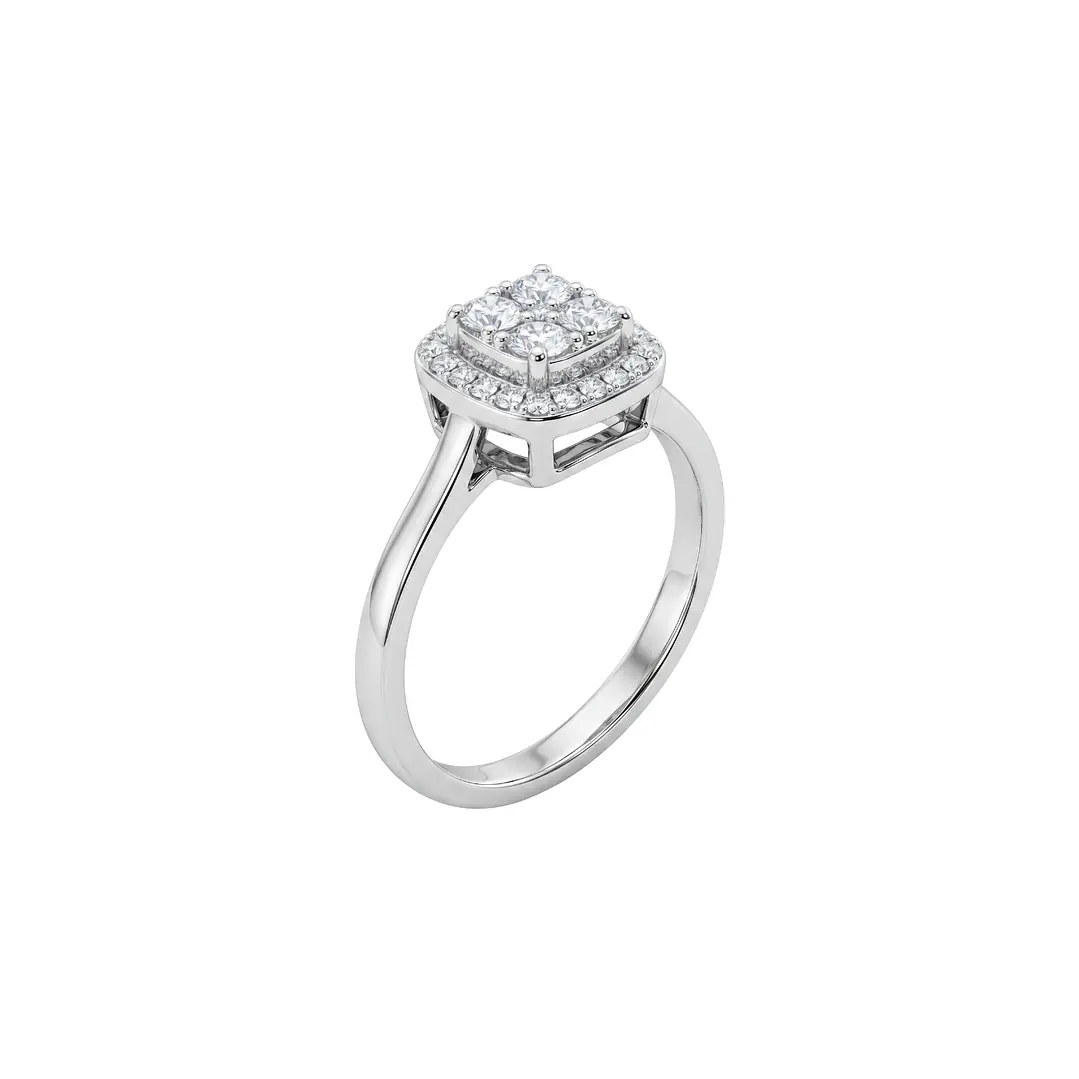 Anillo Oro Blanco 18kt Diamantes 54 Pts Resplandor Real 2