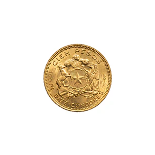 Moneda de Oro Chilena de 100 pesos año 1950 al 1959
