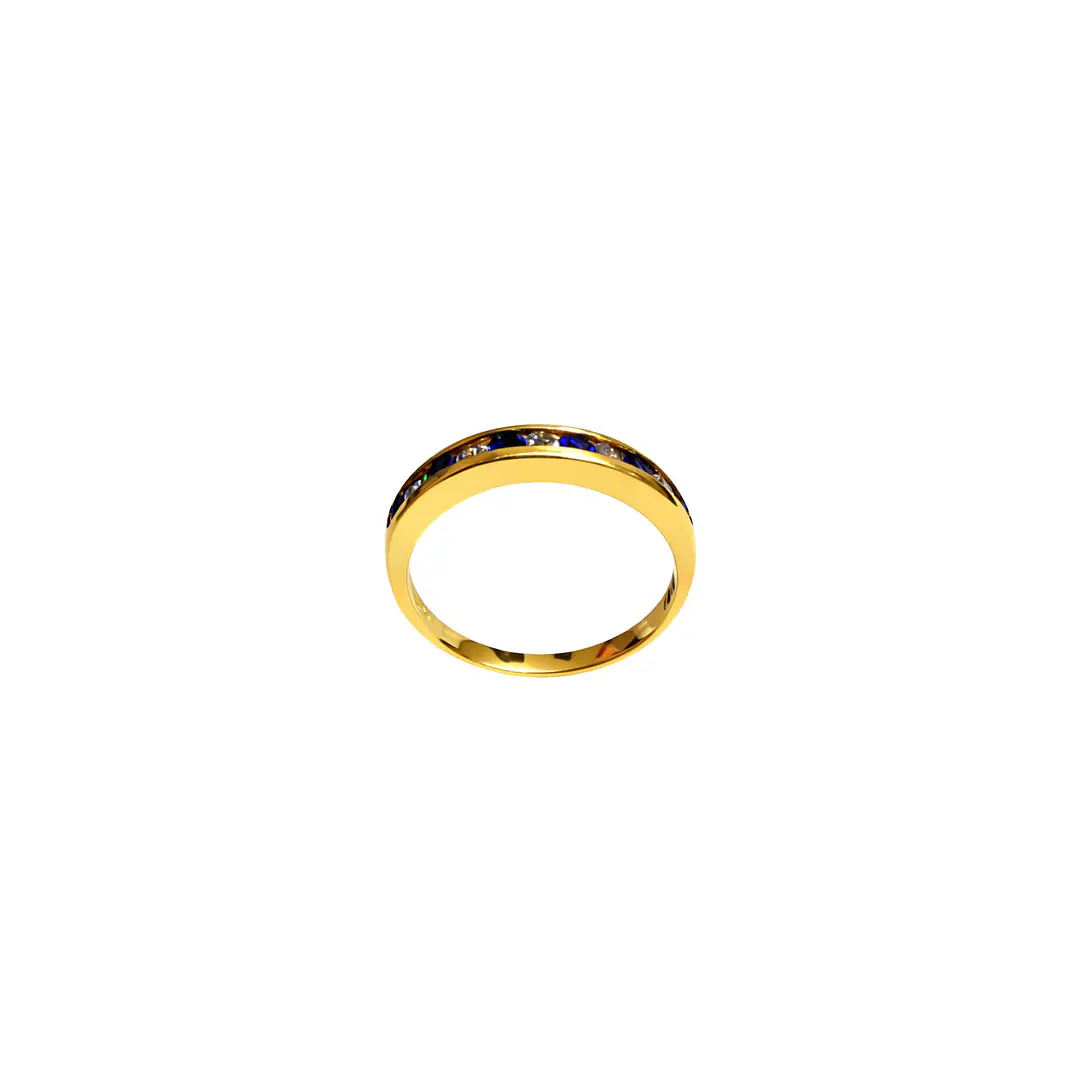 Anillo Oro Amarillo 18kt Armonía Azul 3