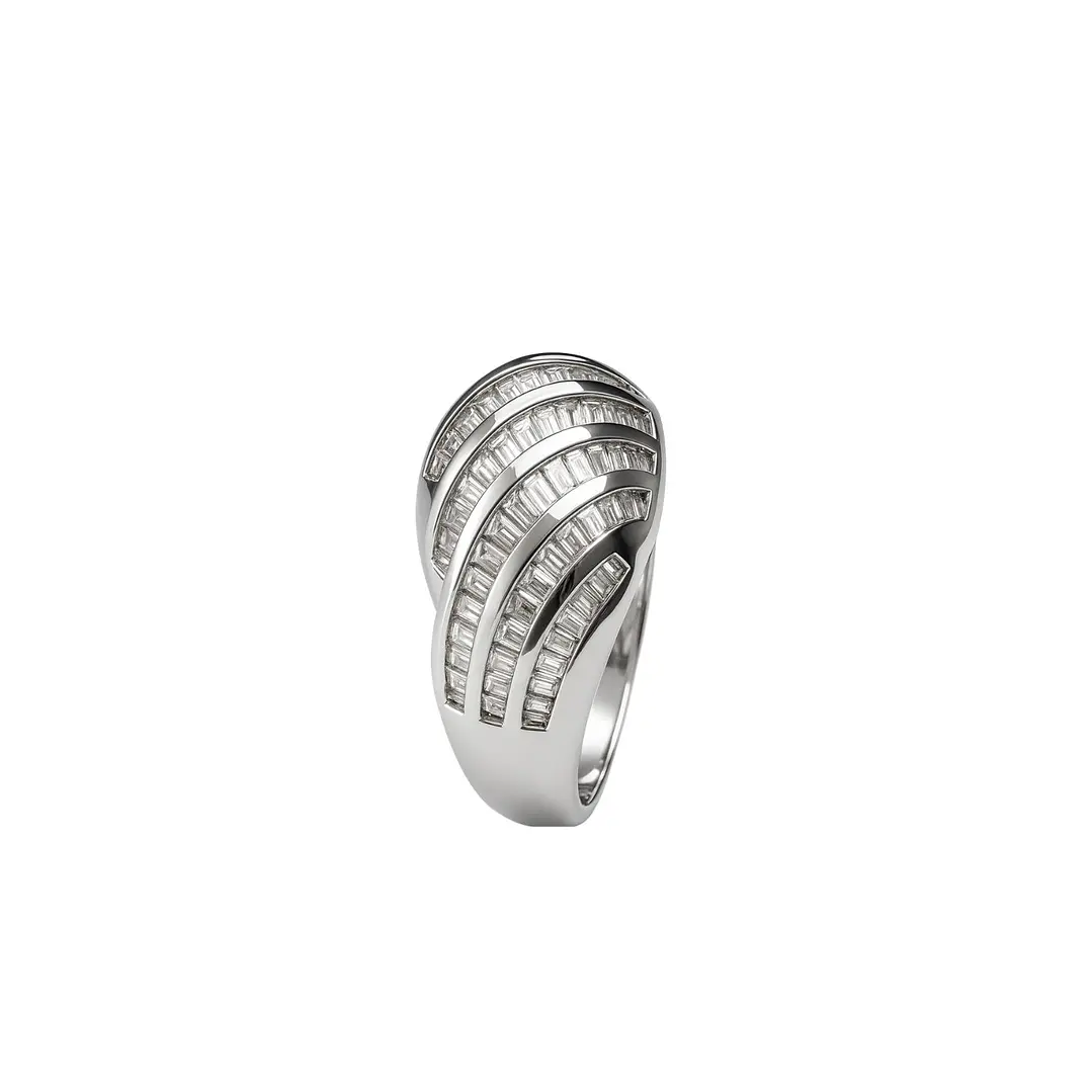 Anillo Oro Blanco 18kt Diamantes 87 Pts. 1