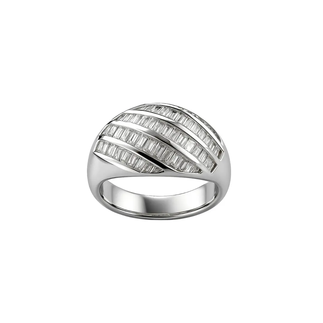 Anillo Oro Blanco 18kt Diamantes 87 Pts. 3